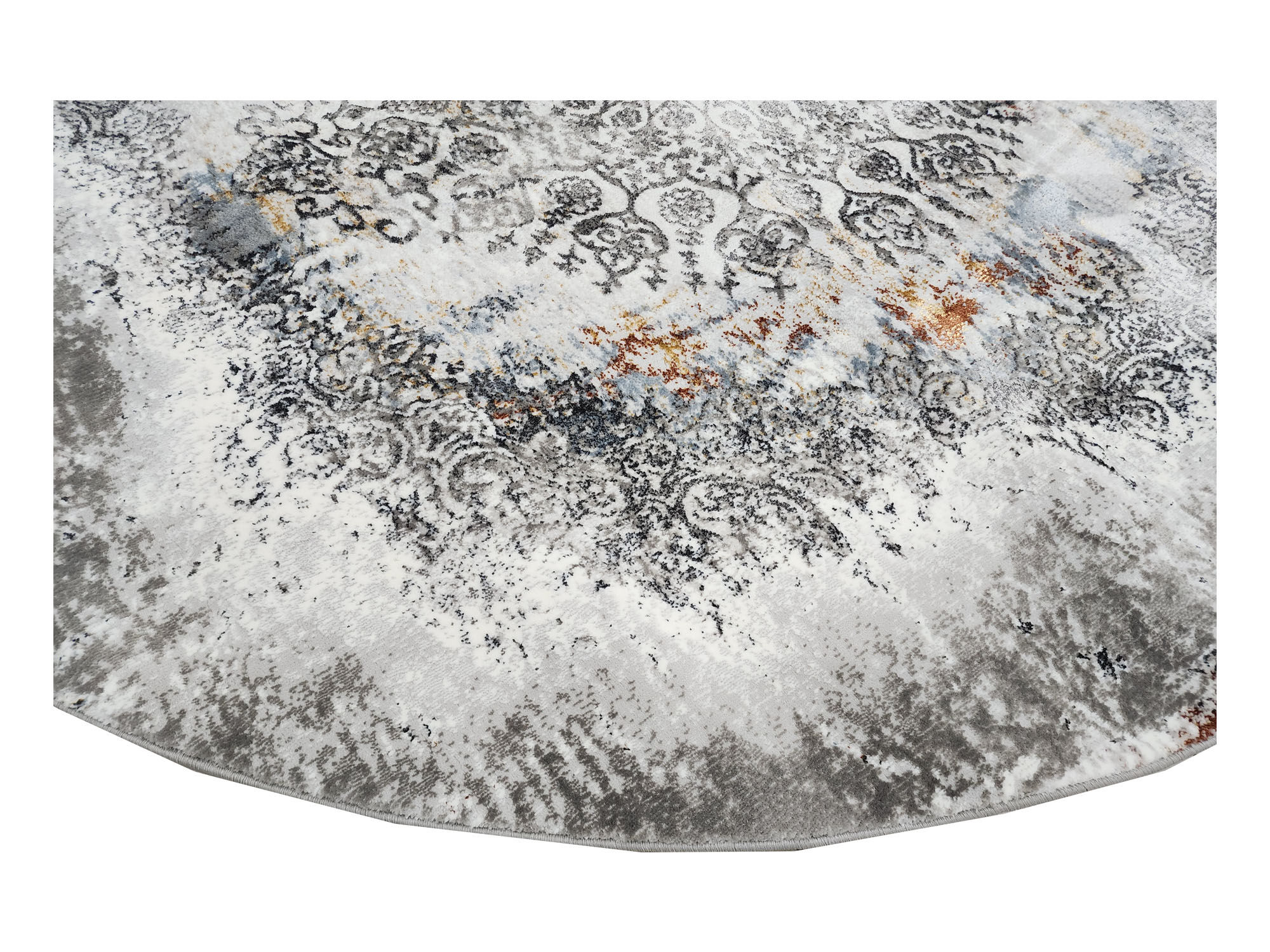Beautiful Grey Round Carpet 200 x 200 cm