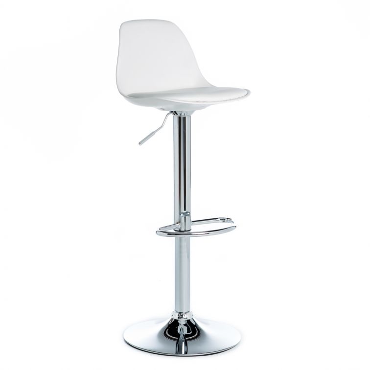 GOF Furniture-Mizelle Adjustable White Bar Stool