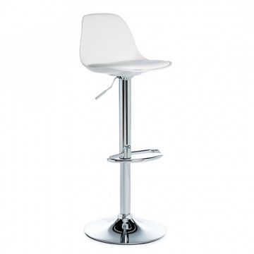 GOF Furniture-Mizelle Adjustable White Bar Stool