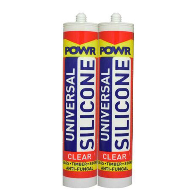 Powr Universal Silicone Sealant Clear 260ml Cartridge (2 Pack)