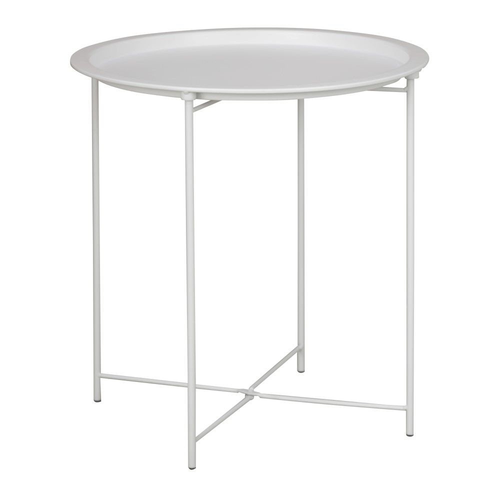 Everfurn Nala Side Table White, Painted MDF, Steel Frame, 2 Pack