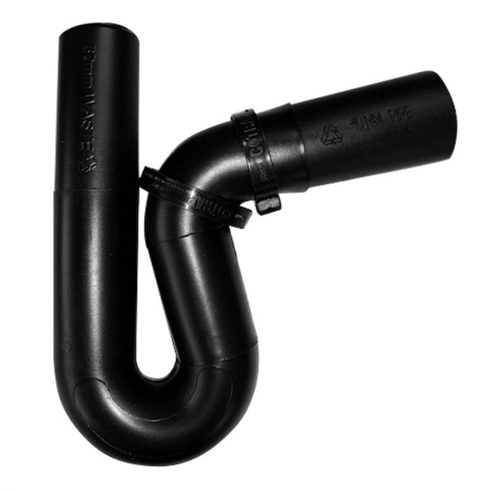 Trap Rubber Plain P - Fitting - 32mm x 32mm - Black - Bulk Pack of 5