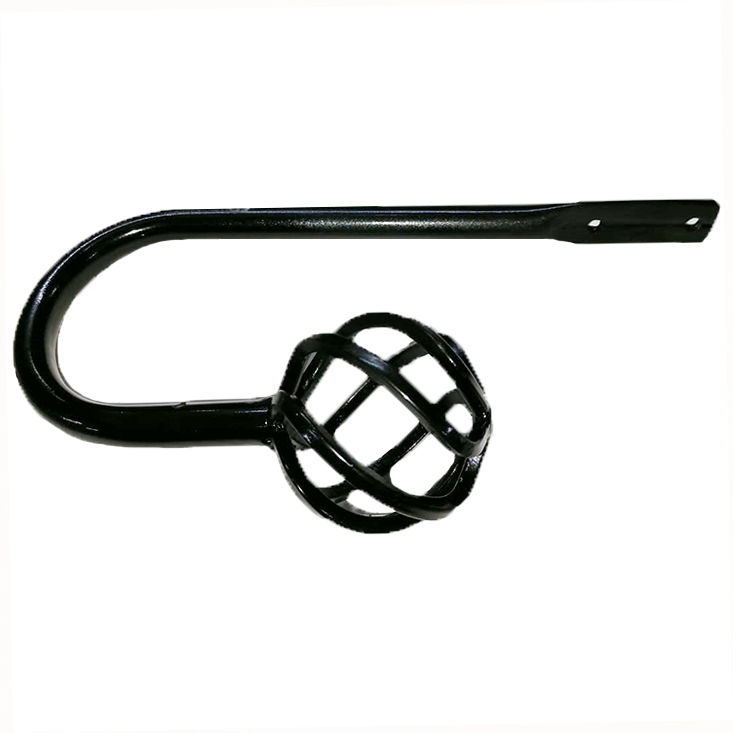 Matoc Designs Metal Curved Tieback arm with Onion -Black -(Pack of 2)