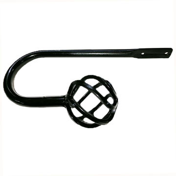Matoc Designs Metal Curved Tieback arm with Onion -Black -(Pack of 2)