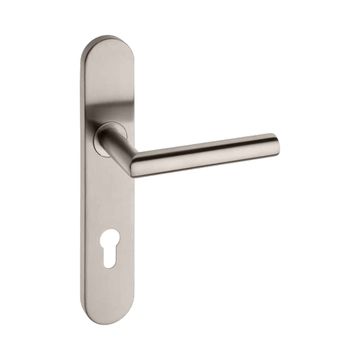 OULU LEVER ON RND PLATE CYL 85MM SS