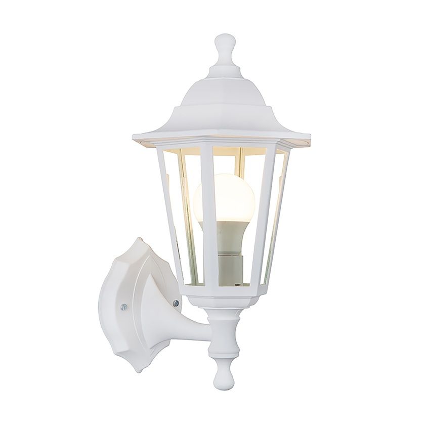Plastic Lantern 6 Panel Up & Down Facing White