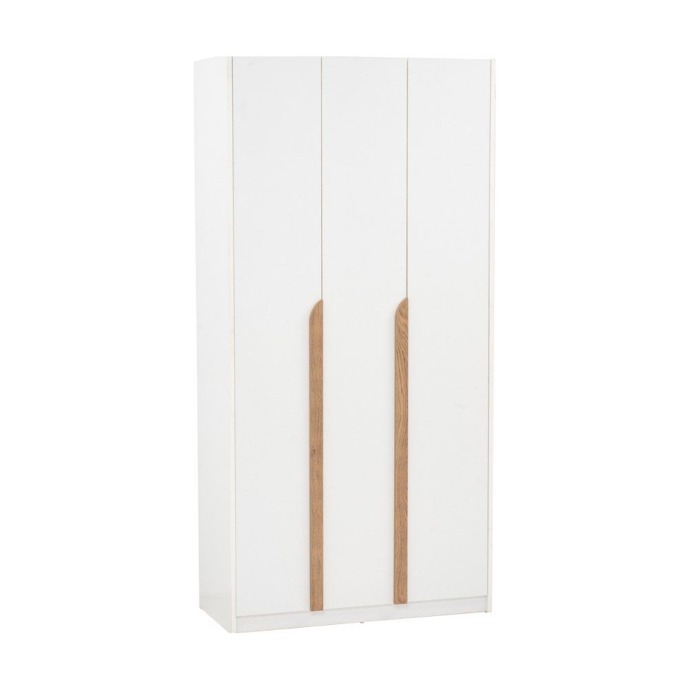 Bragg Mando 3 Door Wardrobe Closet, White & Oak