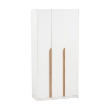 Bragg Mando 3 Door Wardrobe Closet, White & Oak