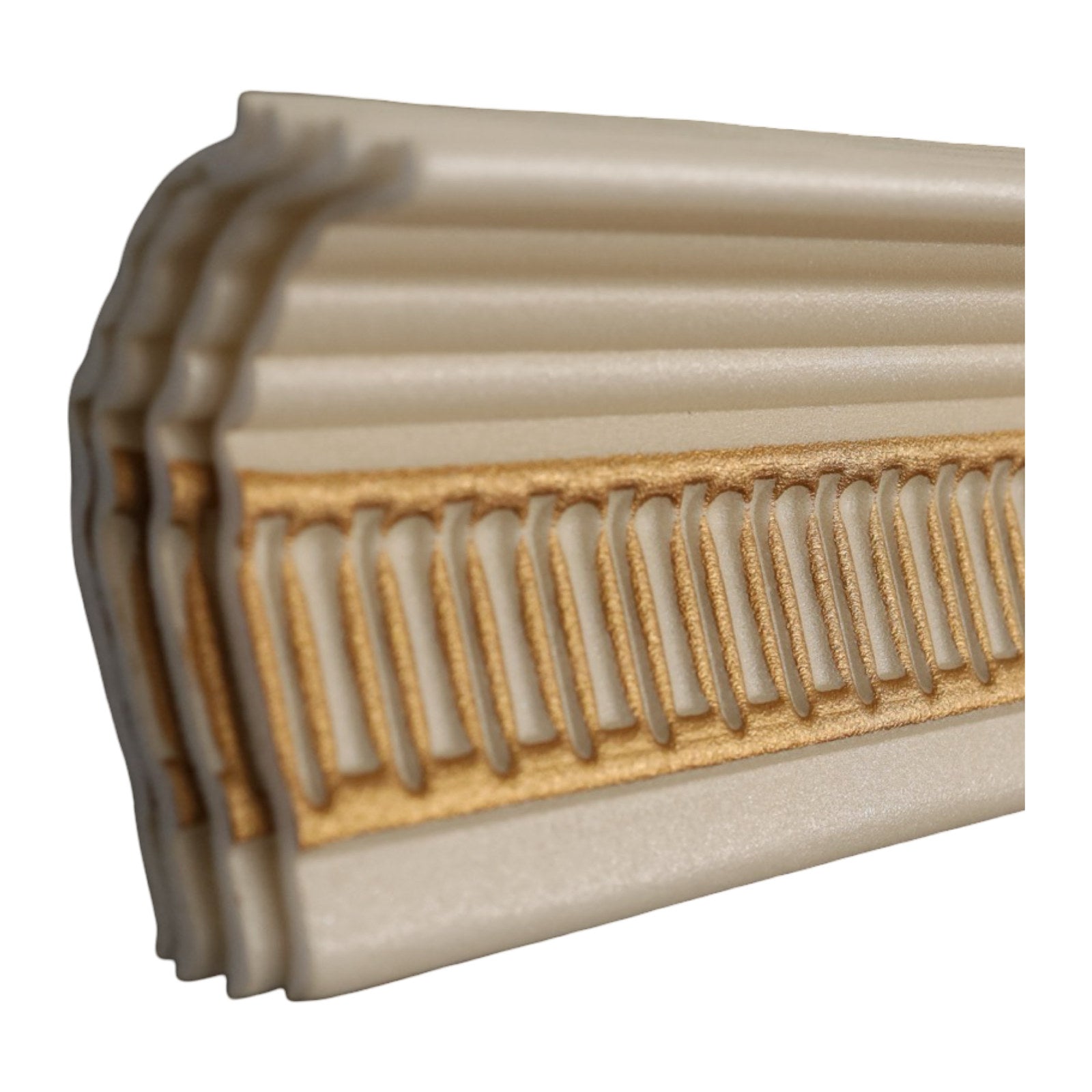 CBS Decor T08 Polystyrene Ceiling Cornice 2 m Pack of 4 - Beige And Gold