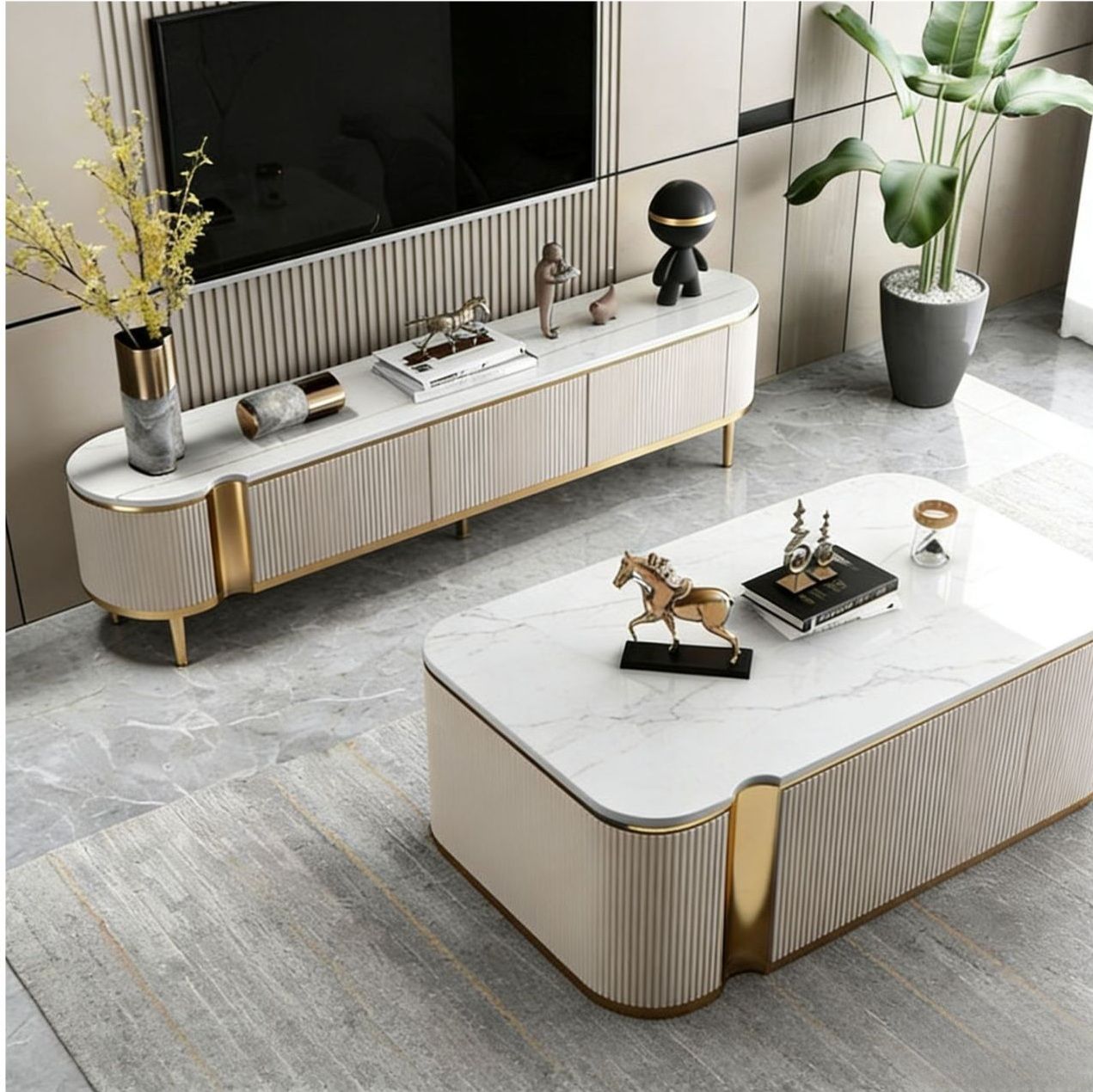 TV Stand and Coffee Table Set