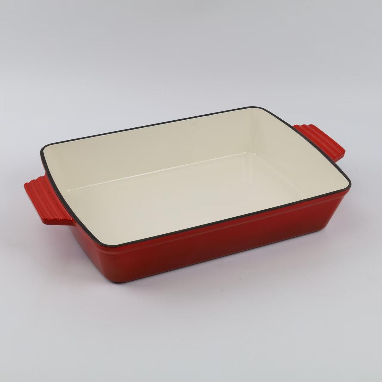 Ceramic Casserole Cast Iron Roaster - 33cm