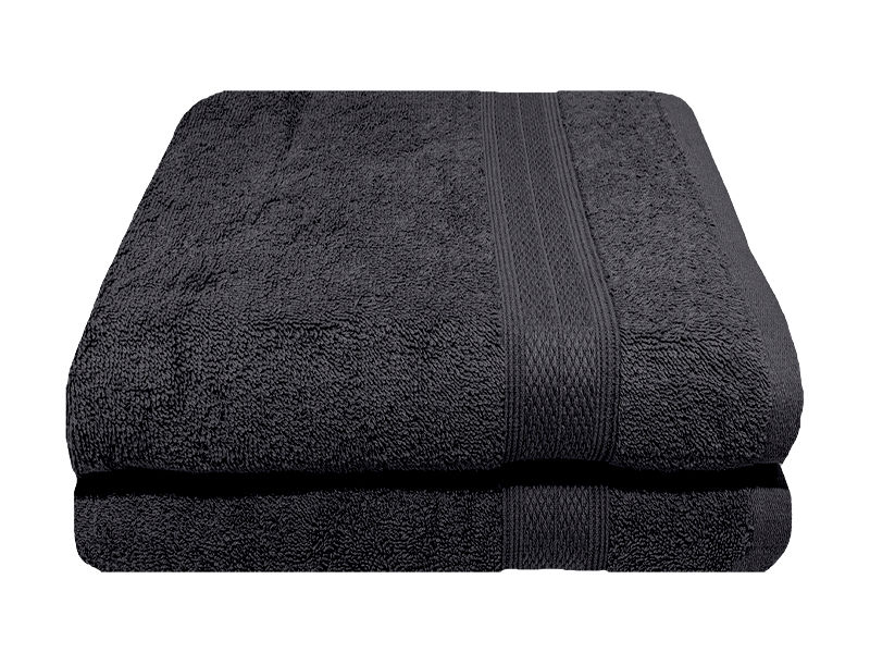 Bunty's Plush 450GSM 70x130cms Bath Towels - Castlerock(2Pc Pack)