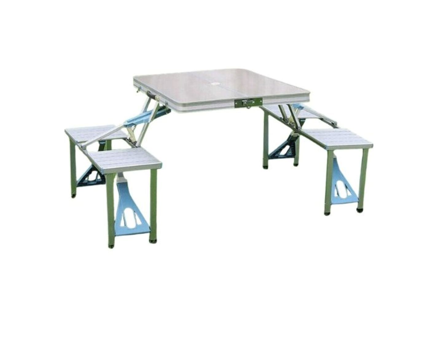 Foldable Portable Alluminium Table with 4 Integrated Seats