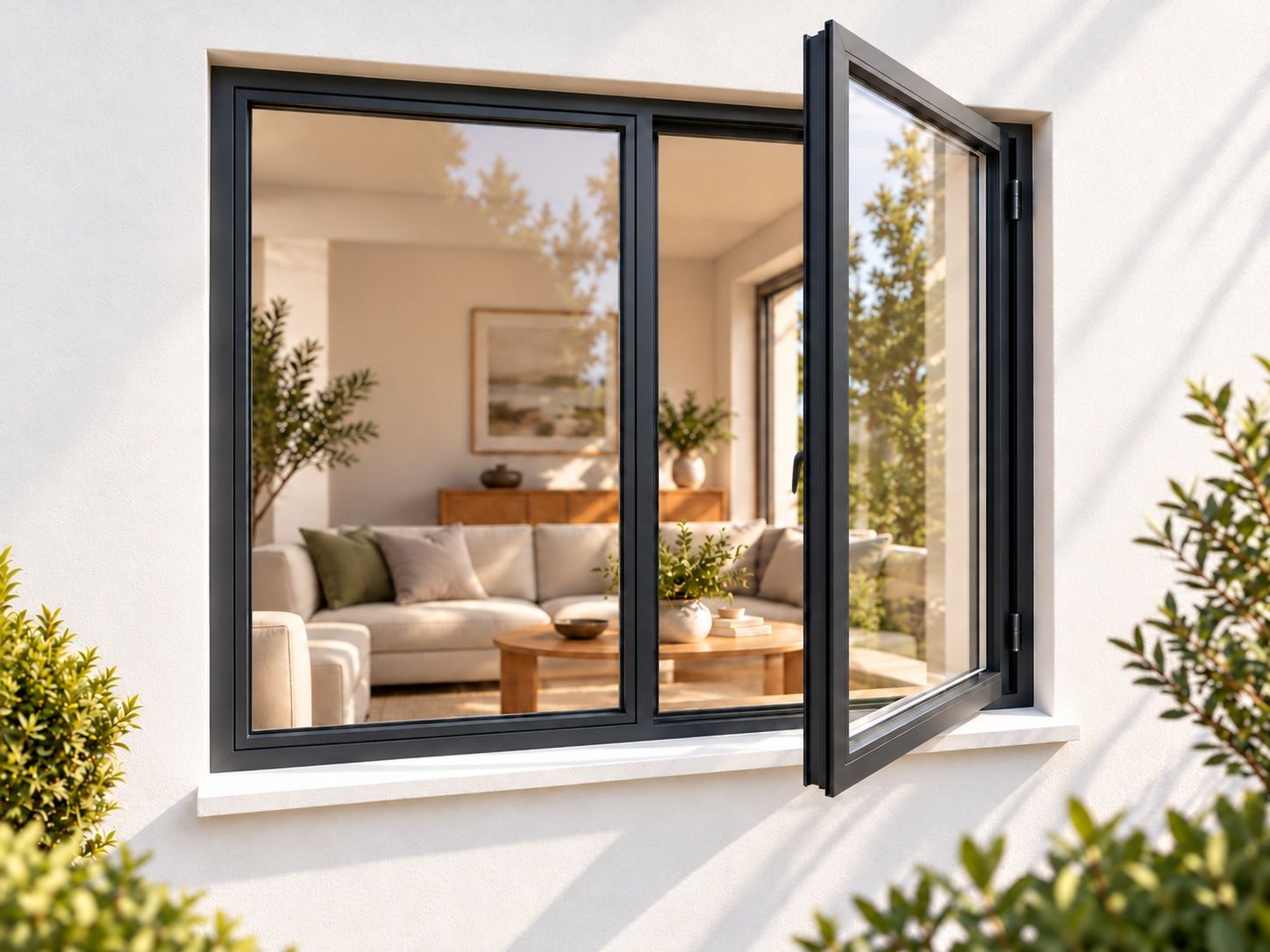 Kenzo Premium Side-Hung Aluminium Window - Charcoal, 1200 900 mm, Right Side Opener