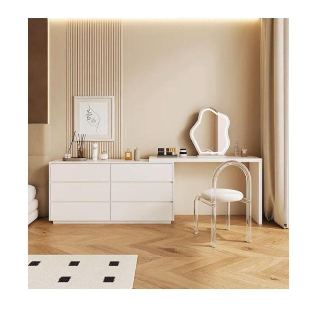 Asher Marble top dressing table with a chair and mirror