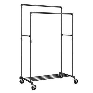 Songmics Clothes Rack on Wheels with Double Rail, Black