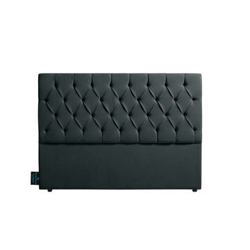 Alia Deep Buttoned Headboboard- Black -Single