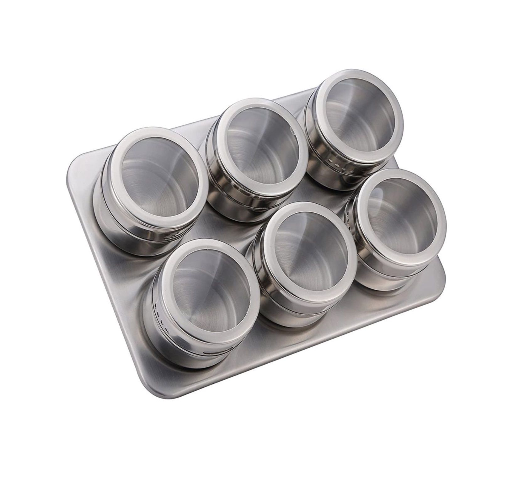 Magnetic stainless steel fridge hang spice rack