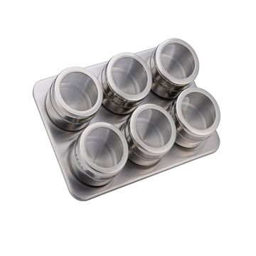 Magnetic stainless steel fridge hang spice rack