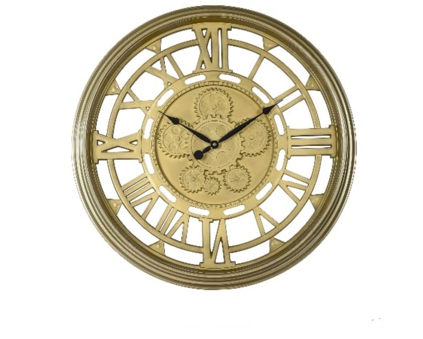 Gold & Black Gear Wall Clock – 76 cm