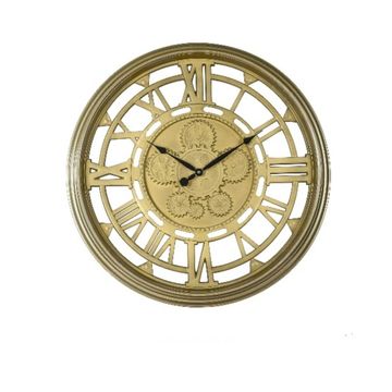 Gold & Black Gear Wall Clock – 76 cm