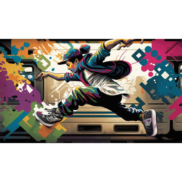 Canvas Wall Art - Canvas Wall Art – Young Person Breakdancing - B1146 - [120 x 80 cm]