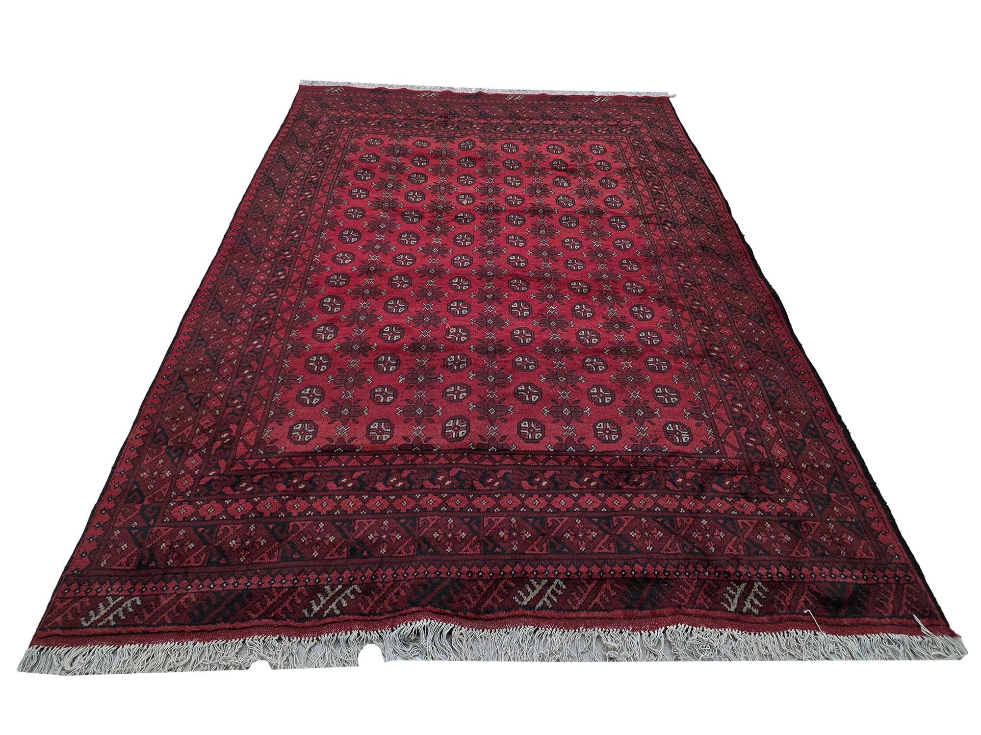 Beautiful Red Afghan Handmade Carpet 280 x 199 CM