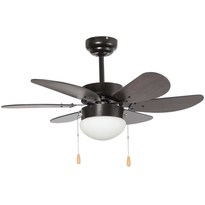 Metal Ceiling Fan with Opal Glass 60W Copper Coil Reversible