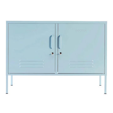 Steel Swing Door TV Stand Locker Lowdown Storage Cabinet - Ocean Blue