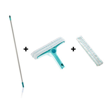 Leifheit Click System 4in1 Window Cleaner Set with Handle & Replacement Cover