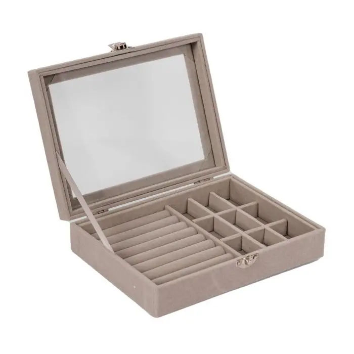 Woodly Jewellery Display Organiser, Clear/Velvet, 205mm x 155mm (6448)