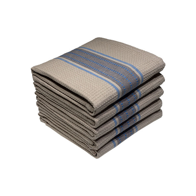 Multipurpose, Easy Fit, Absorbent Kitchen Towel - Design 2179 - 050x070cms - (05 Pc Pack) - Stripes - Birch