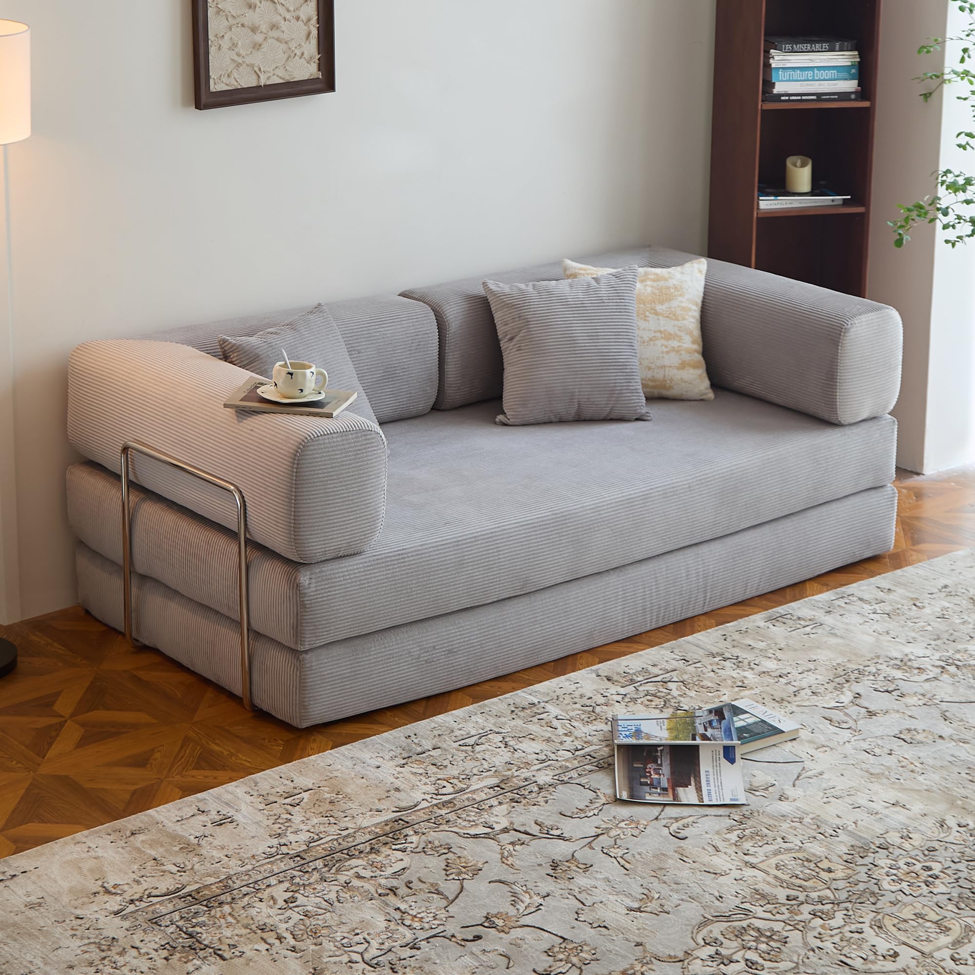 GOF Furniture – Modern Multi-Functional Convertible Sofa Bed Grey
