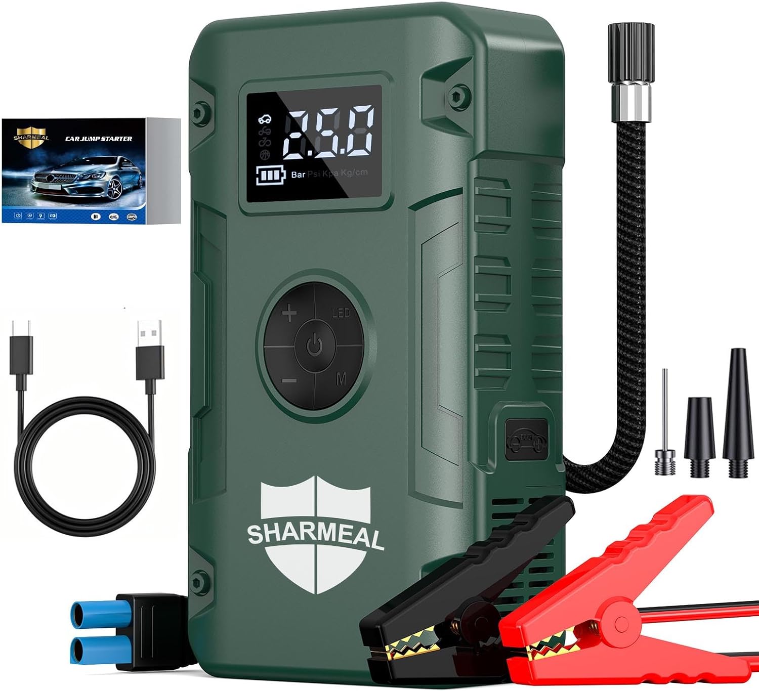 Emergency Car Jump Starter 5000A with Air Inflator