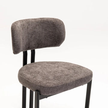 ARK FABRIC DINING CHAIR-BLACK LEG
