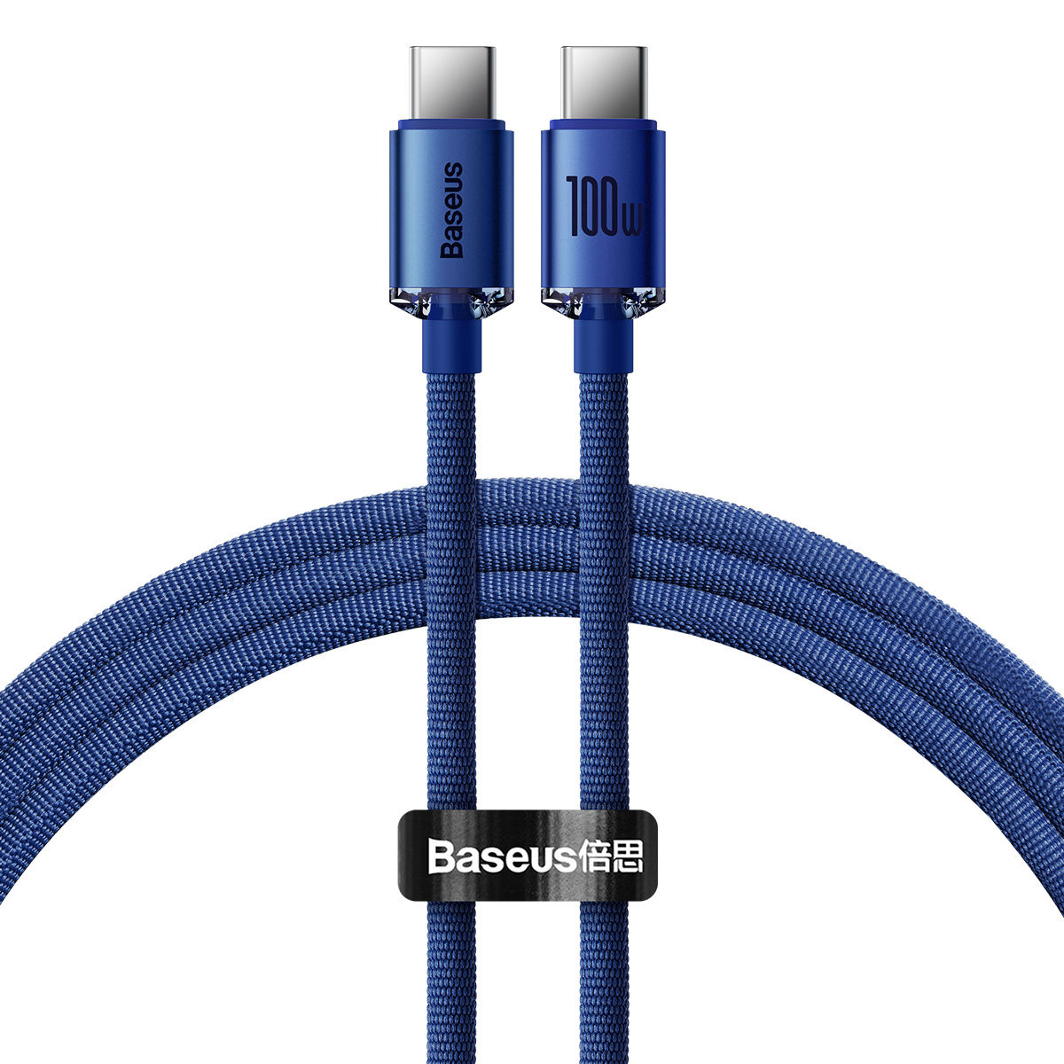 Baseus Crystal Shine Series Fast Charging Data Cable Type C to Type C 100W - Blue