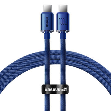 Baseus Crystal Shine Series Fast Charging Data Cable Type C to Type C 100W - Blue