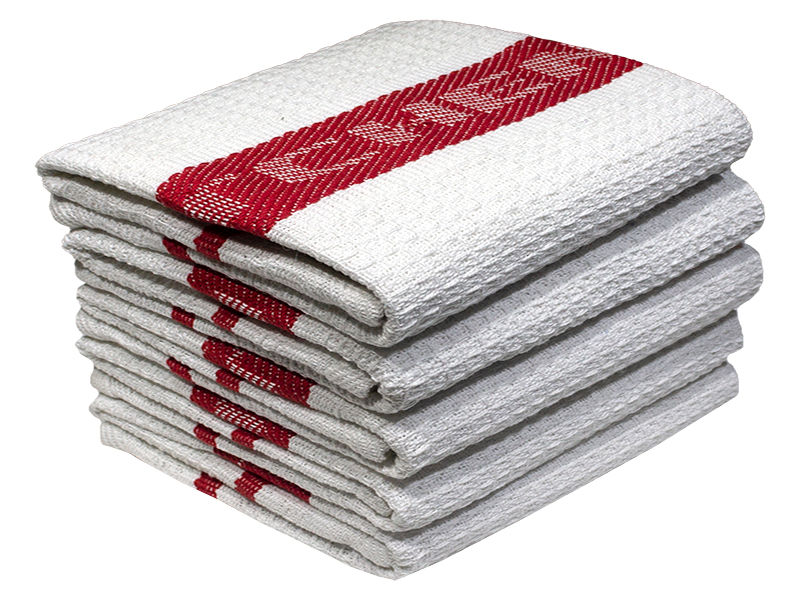 Multipurpose, Easy Fit, Absorbent Kitchen Towel - Design 2593 - 046x066cms - (05 Pc Pack) - Racing Red