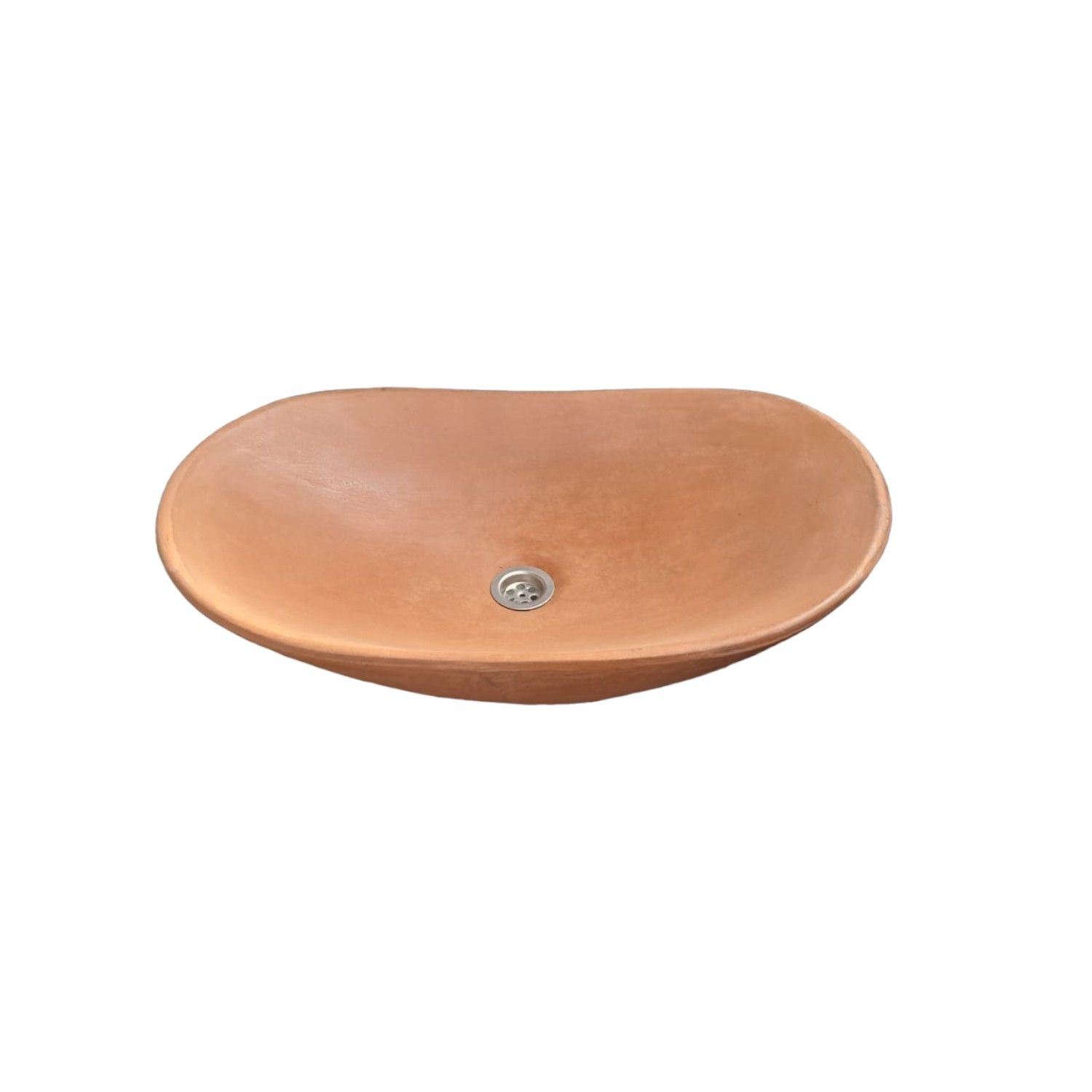 Bespoke Terracotta Cement Basin Sink Modern Oval Shape 59 x 39 x 12cm