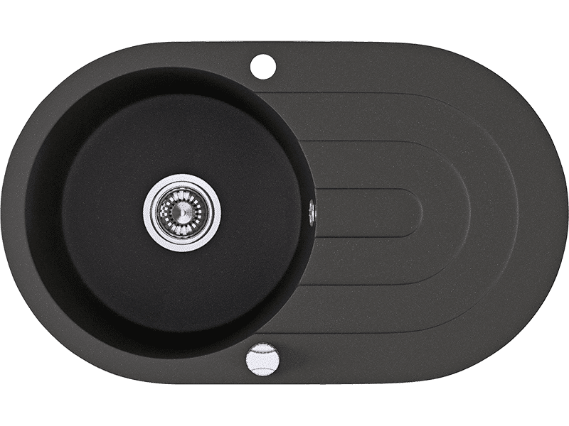 Laveo Dafne Granite Sink 1 Bowl with Drainer - Black