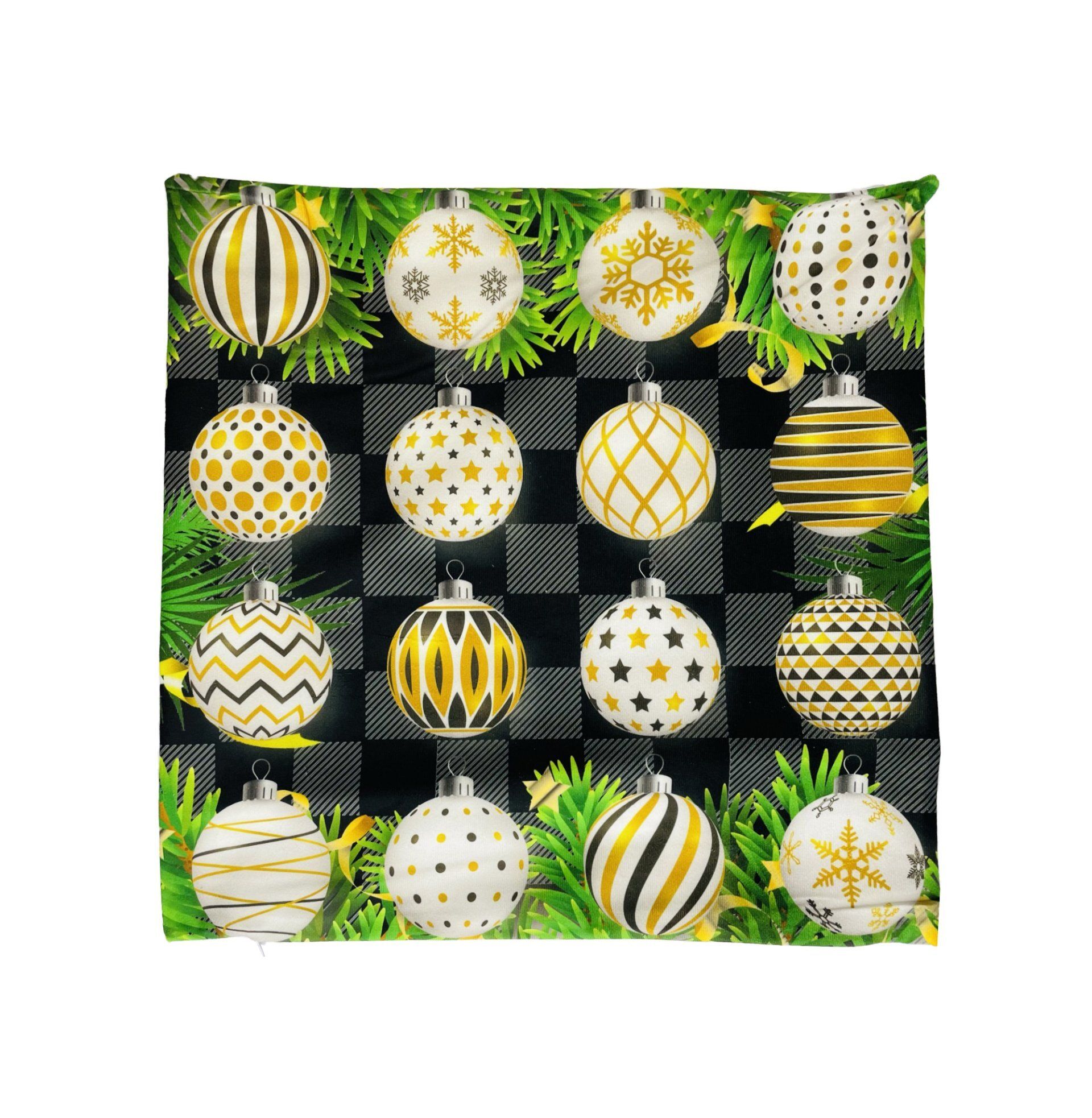 CUSHION COVER CHRISTMAS BAUBLES 45X45CM