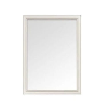 White wooden design mirror - 700mm by 500mm