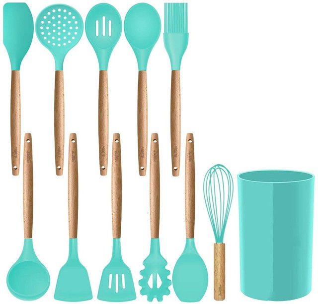 Kitchen Utensils 12 Piece Silicone with Holder - Kitchen Essentials
