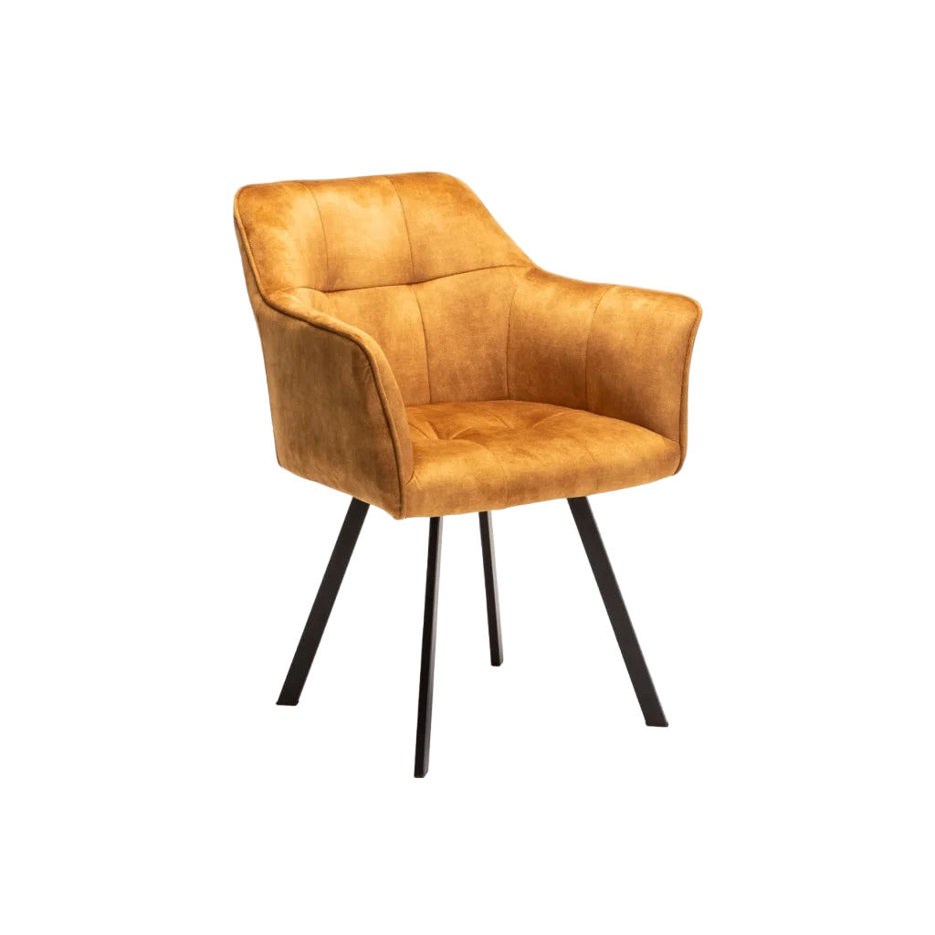 Vividitto - Siya Deluxe Velvet Dining Chair - Mustard