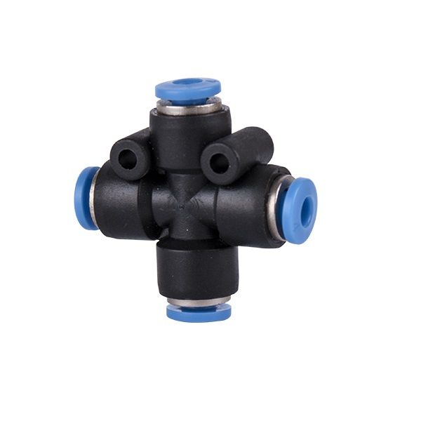 AirCraft - Pu Hose Fitting 4 Way Connector 4mm - 5 Pack