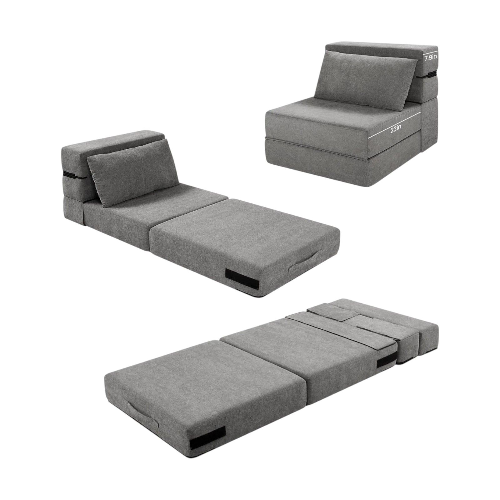 Folding Vacuum-Compressed Sofa Bed – Convertible Sleeper Chair with Pillow
