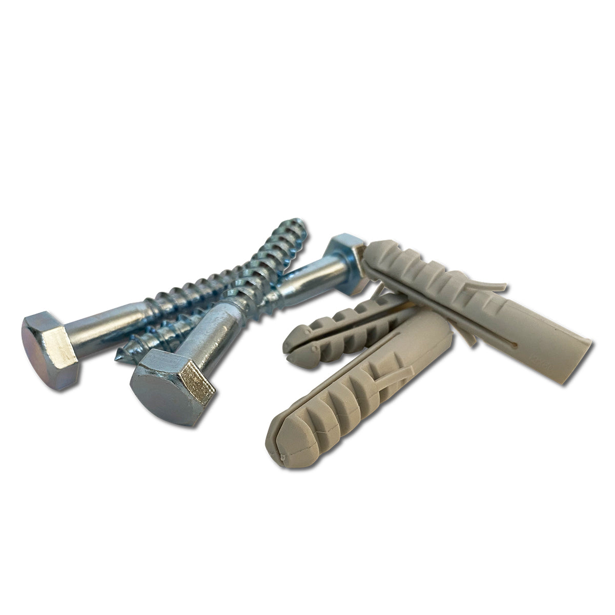 Ifasten Coach Screw M12 X90 Mm & Wall Plug Grey 5 Pp