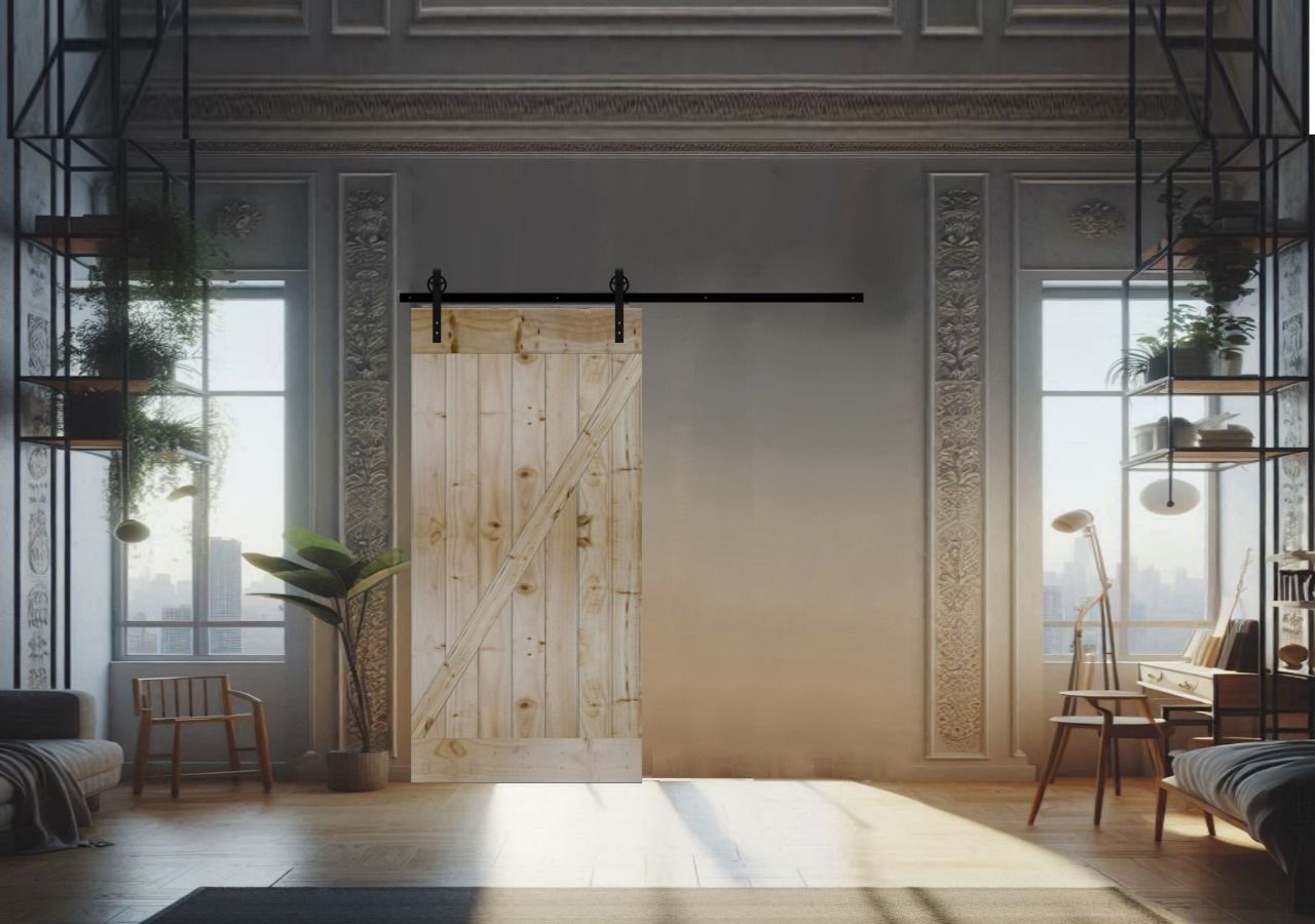 Z-Brace Plank Barn Door with Hardware Kit