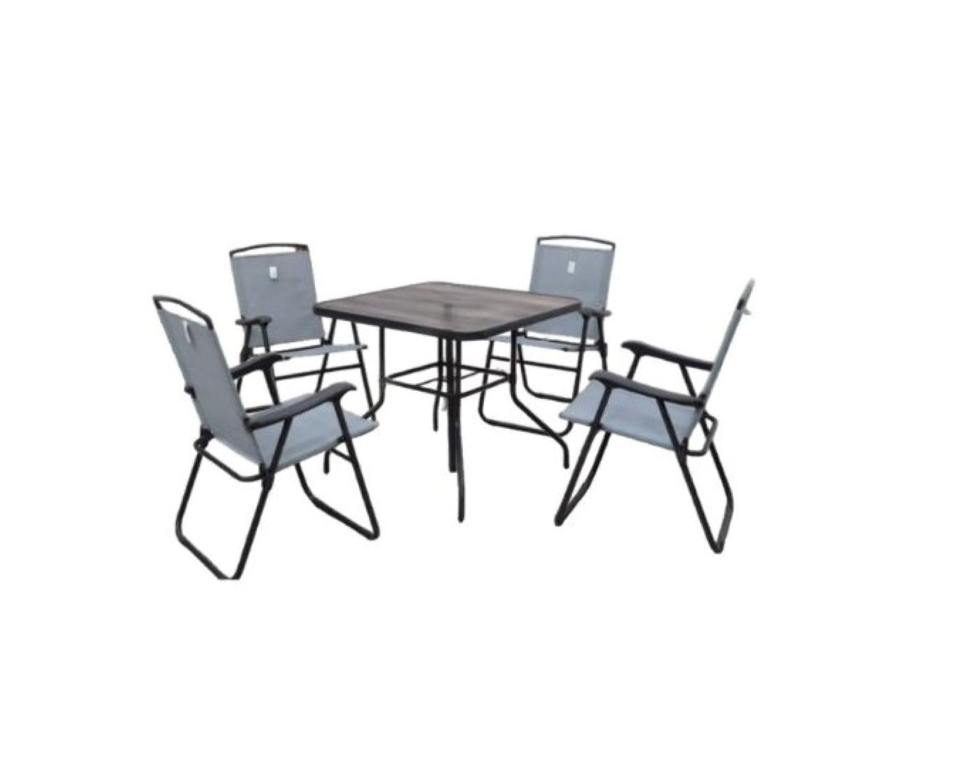 Outdoor Dining Set – Square Table & Four Chairs