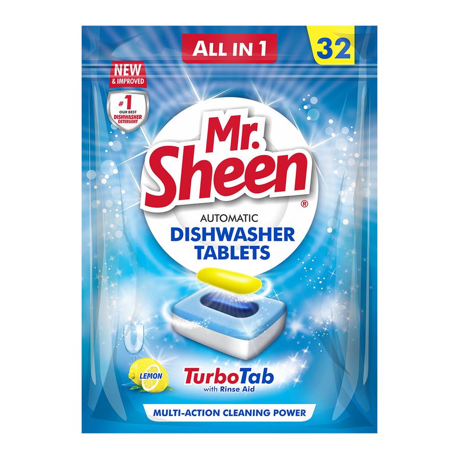 Mr Sheen Dishwasher Automatic Tablets Lemon 32Pc- 2 Pack